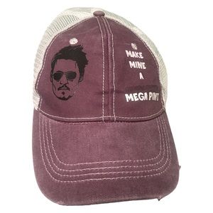 Johhny Depp Mega Pint Velcro Trucker Hat Adjustable unisex